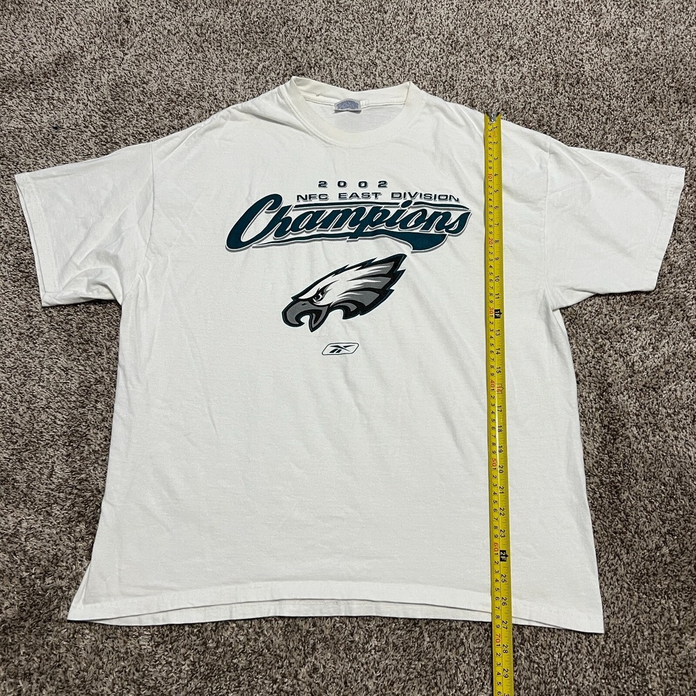 VTG 2002 Eagles NFC East Division Champions White T-Shirt XL NFL Philadelphia